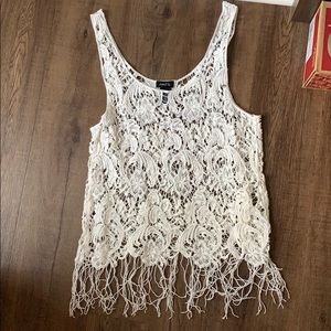 Fringe Lace Tank-top